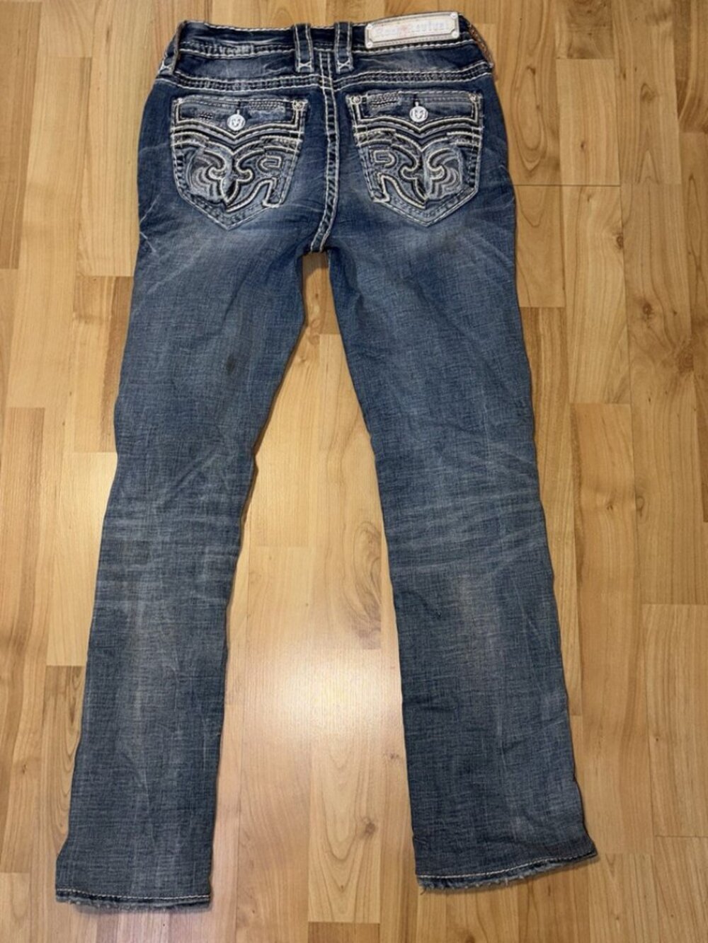 Rock Revival 26 Ferry Womenโs Jeans Straight Mid-Rise Boot Cut EUC cowgirl rodeo